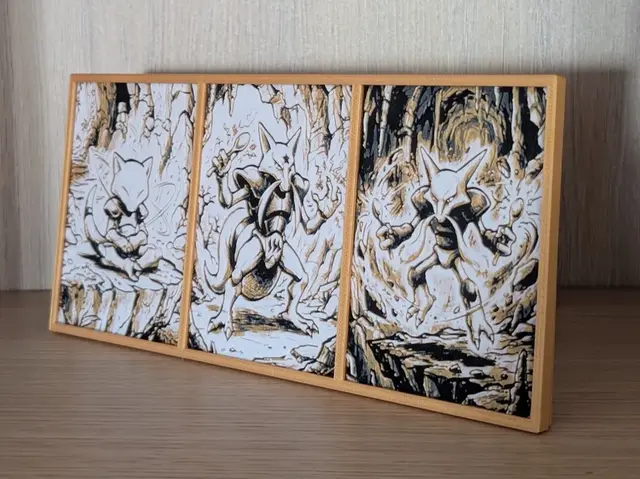 HueForge model: Abra, Kadabra & Alakazam Pokemon Hueforge & Frame by Nextopia