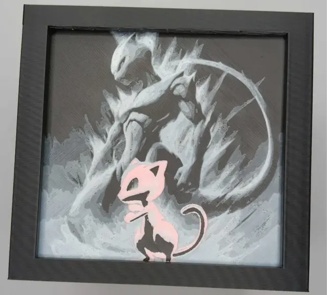 Mew and Mewtwo Hueforge