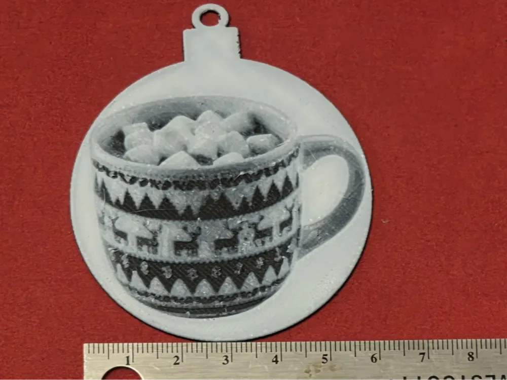 Hot Chocolate Christmas Tree Ornament Hueforge by AirMechDesigns HueForge model: Hot Chocolate Christmas Tree Ornament Hueforge by AirMechDesigns