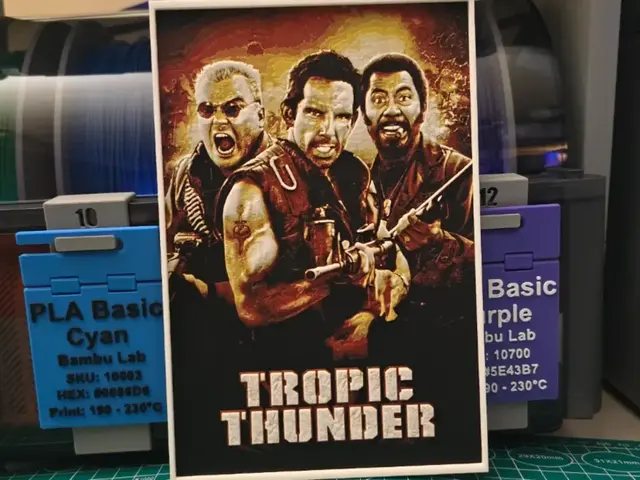 HueForge model: Tropic Thunder Movie Poster - Hueforge Art by Lumpy3D