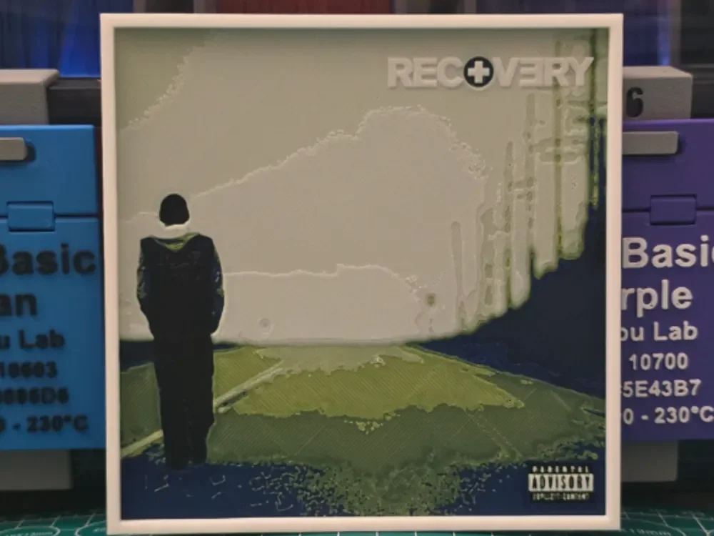 Eminem "Recovery" Album - Hueforge Art by Lumpy3D HueForge model: Eminem "Recovery" Album - Hueforge Art by Lumpy3D