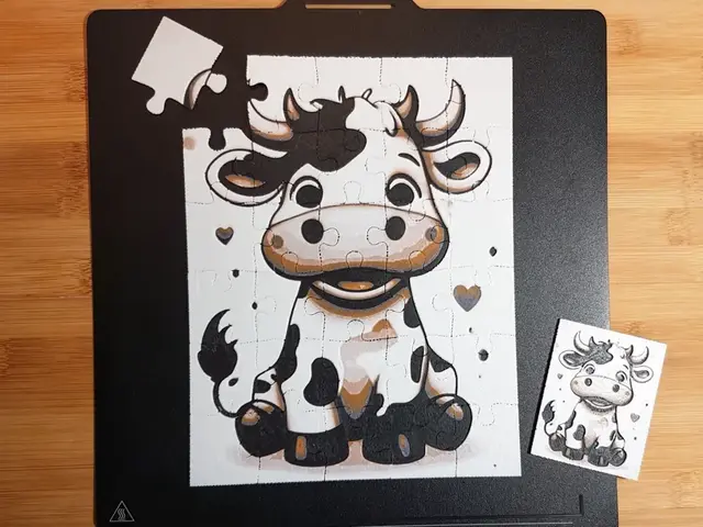 HueForge model: Cartoon Cow Jigsaw Puzzle 30-Piece by Dame Jo
