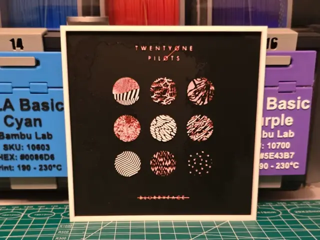HueForge model: Twenty One Pilots "Blurryface" Album - Hueforge by Lumpy3D