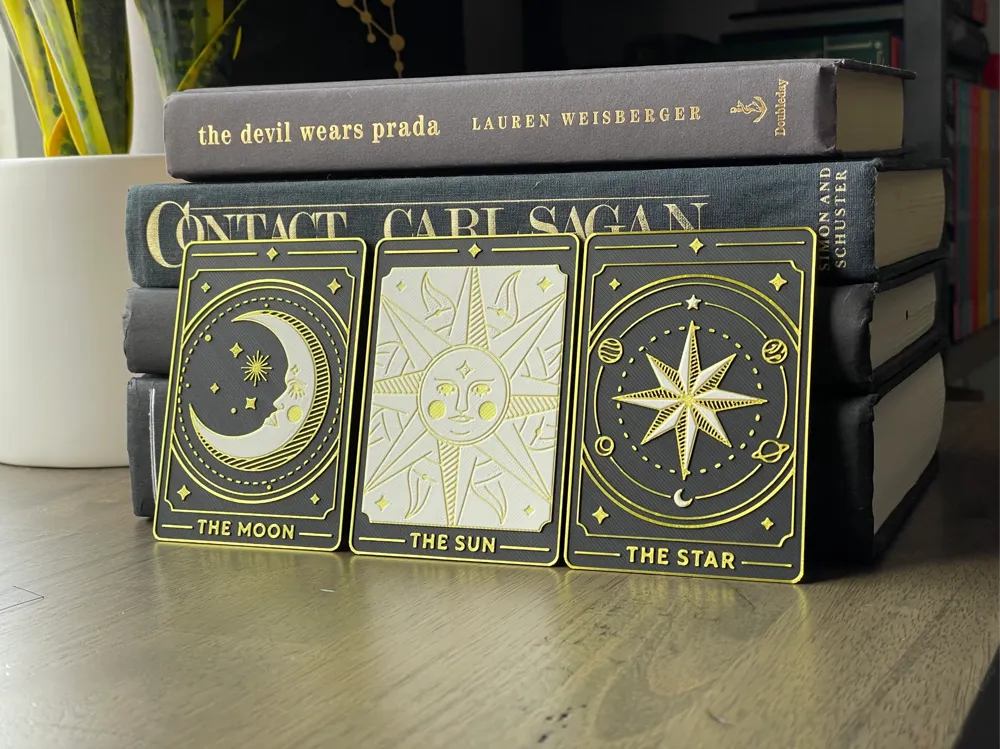 Tarot Card (Set Of 3) Hueforge Bookmarks by NiiON HueForge model: Tarot Card (Set Of 3) Hueforge Bookmarks by NiiON