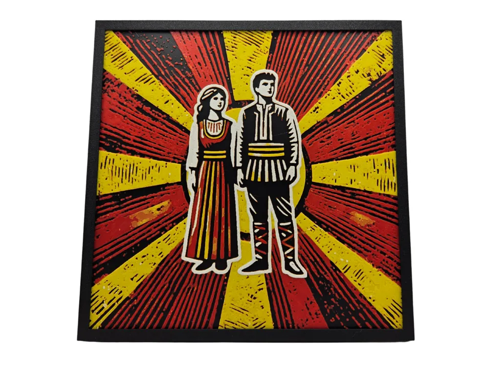 Traditional Balkan Couple by BusyKikiBee HueForge model: Traditional Balkan Couple by BusyKikiBee