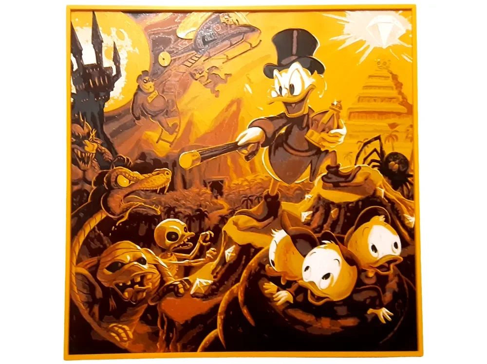 Ducktales NES Hueforge Uncle Scrooge McDuck Orange by Elsie Moonshadow HueForge model: Ducktales NES Hueforge Uncle Scrooge McDuck Orange by Elsie Moonshadow