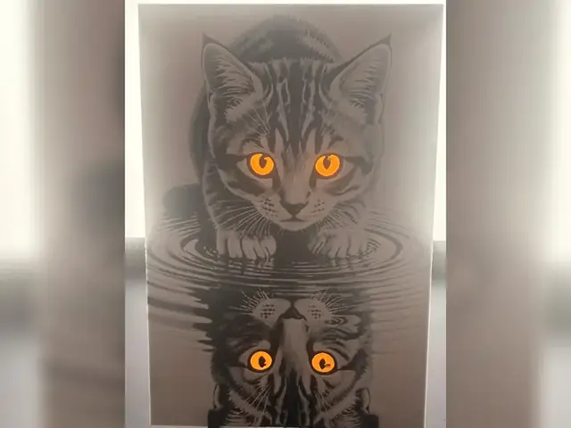 HueForge model: Orange-Eyed Reflection Kitten Bookmark Set by Thadius