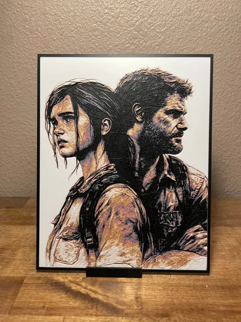 HueForge model: Last of Us - Joel and Ellie by Cloudy Nostalgia