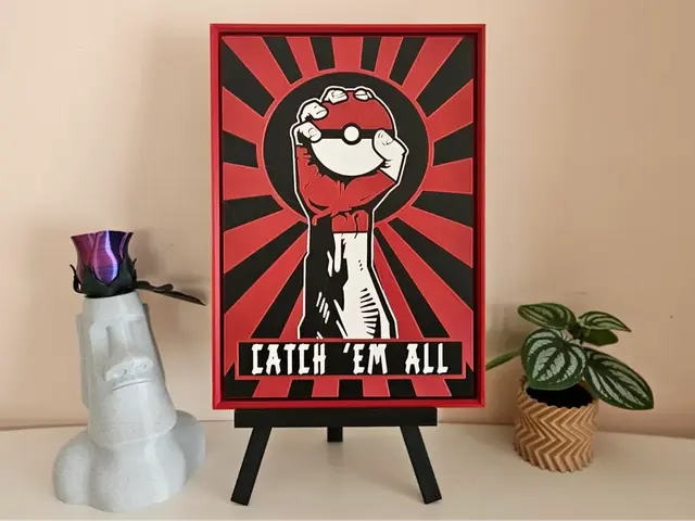 HueForge model: Catch 'Em All - Pokemon Poster/Picture by C3D