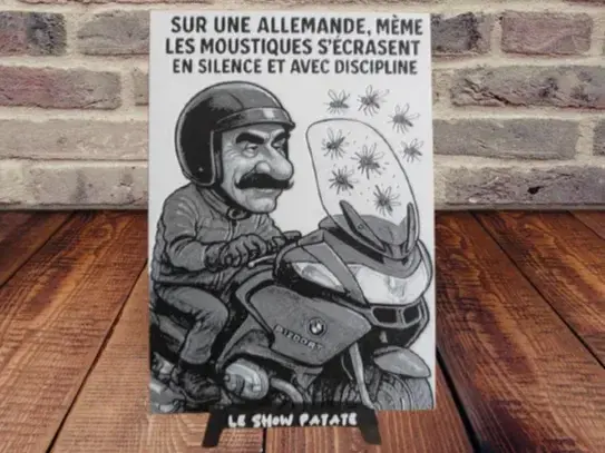 HueForge model: Plaque Humour BMW moto hueforge by leshowpatate