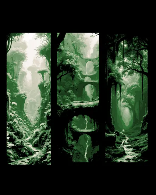 HueForge model: Mother nature taking back the land - Green visions - Set of bookmarks by BooneCo3d