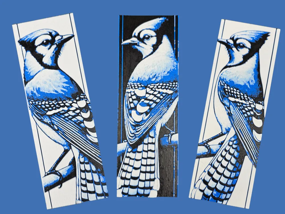 Blue Jays Bookmarks by BusyKikiBee HueForge model: Blue Jays Bookmarks by BusyKikiBee
