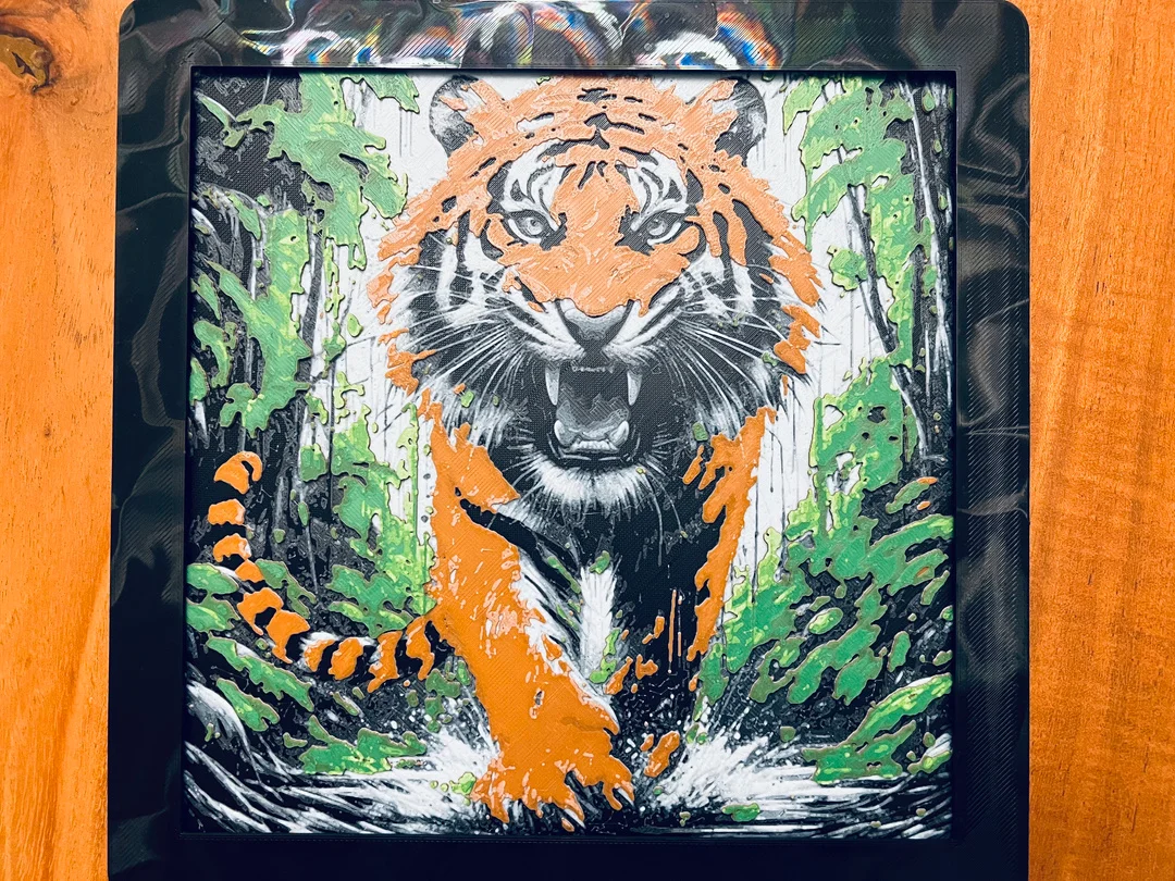 Tiger in the Jungle (Multi-Color) by JustBe 3D Printing HueForge model: Tiger in the Jungle (Multi-Color) by JustBe 3D Printing