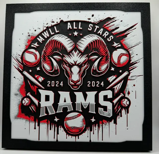 HueForge model: Mineral Wells Little League - RAMS Hueforge by Canadian Gamer