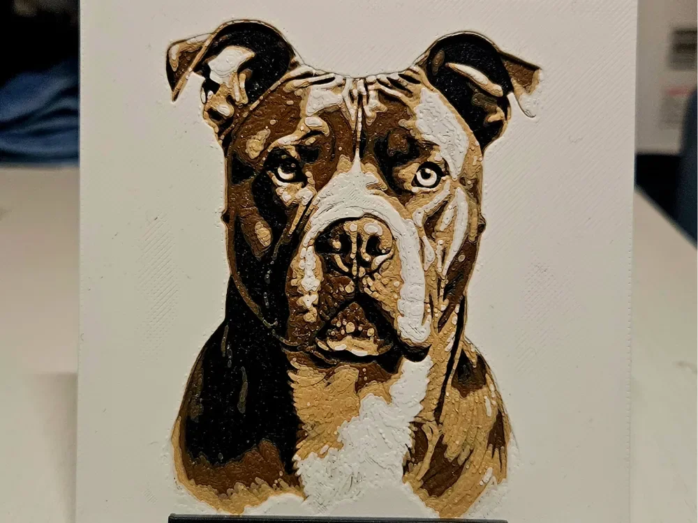 Stafford dog by Mano's 3d_Art HueForge model: Stafford dog by Mano's 3d_Art