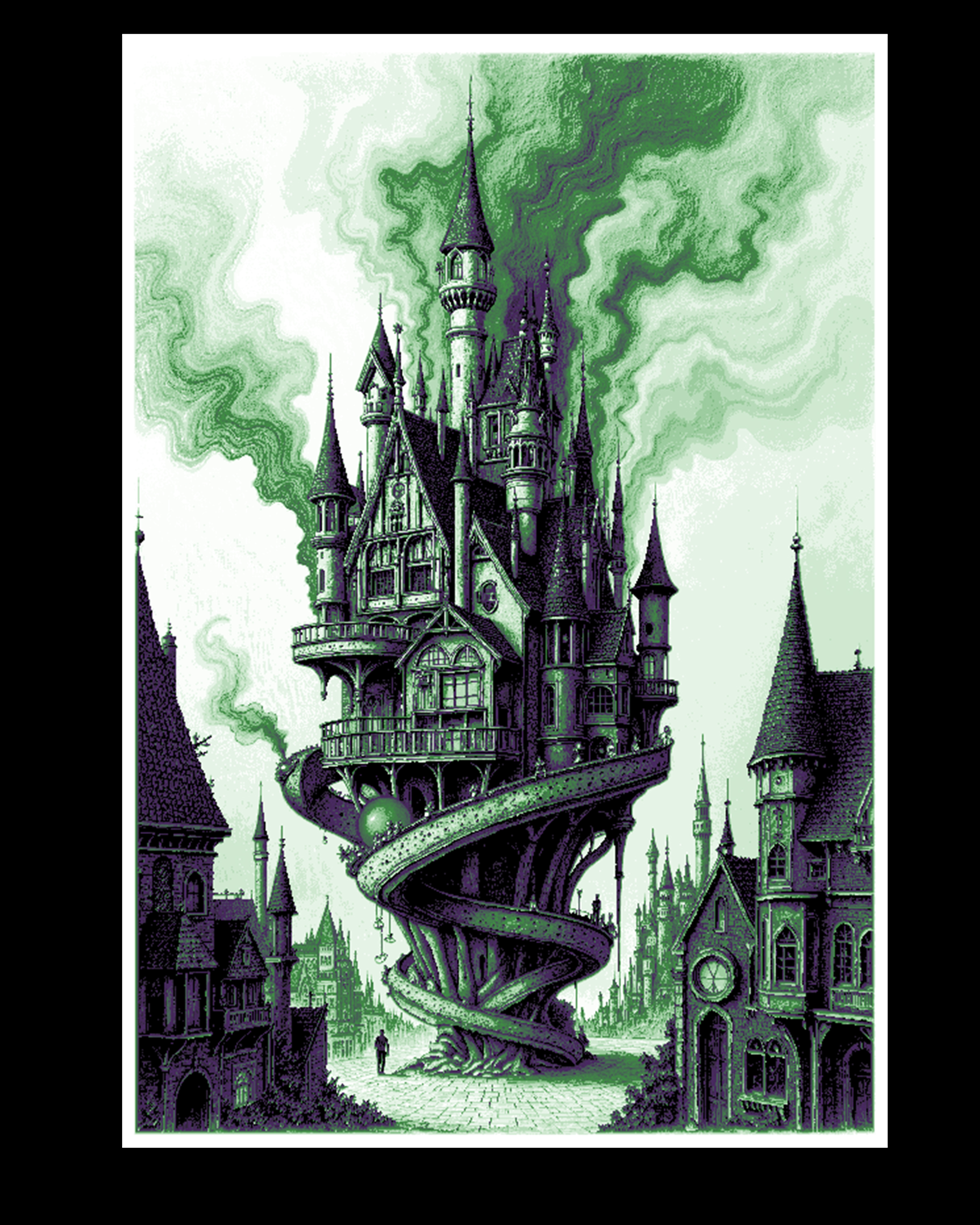 Quirky Fantasy - the Castle at the Center of the Town - Wall art Hueforge by BooneCo3d HueForge model: Quirky Fantasy - the Castle at the Center of the Town - Wall art Hueforge by BooneCo3d