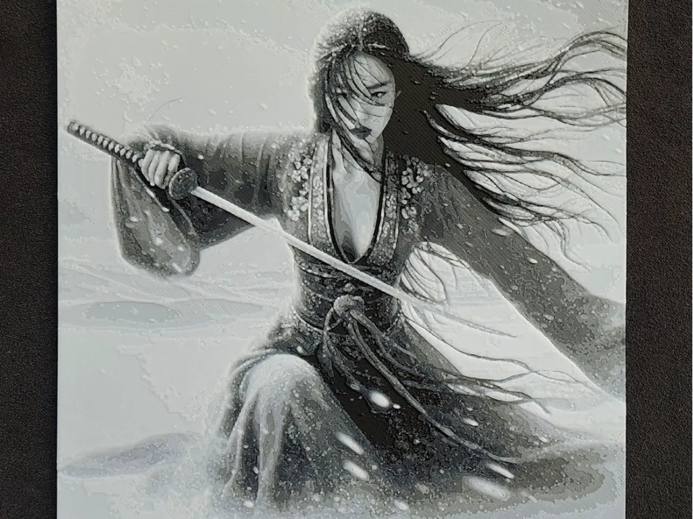 Samurai girl X. HueForge by fD.667 HueForge model: Samurai girl X. HueForge by fD.667