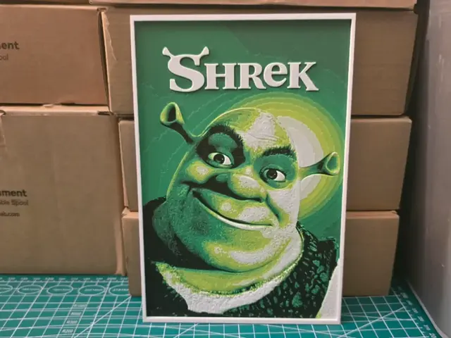 HueForge model: Shrek Movie Poster - Hueforge Art by Lumpy3D