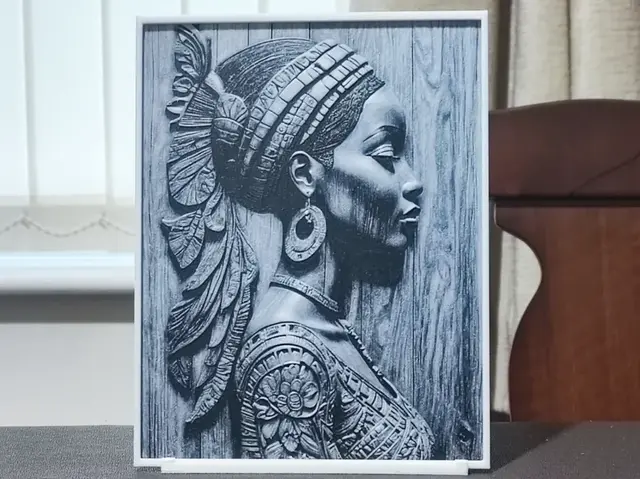 HueForge model: Carved African Beauty - HueForge 2 Color by BoDad