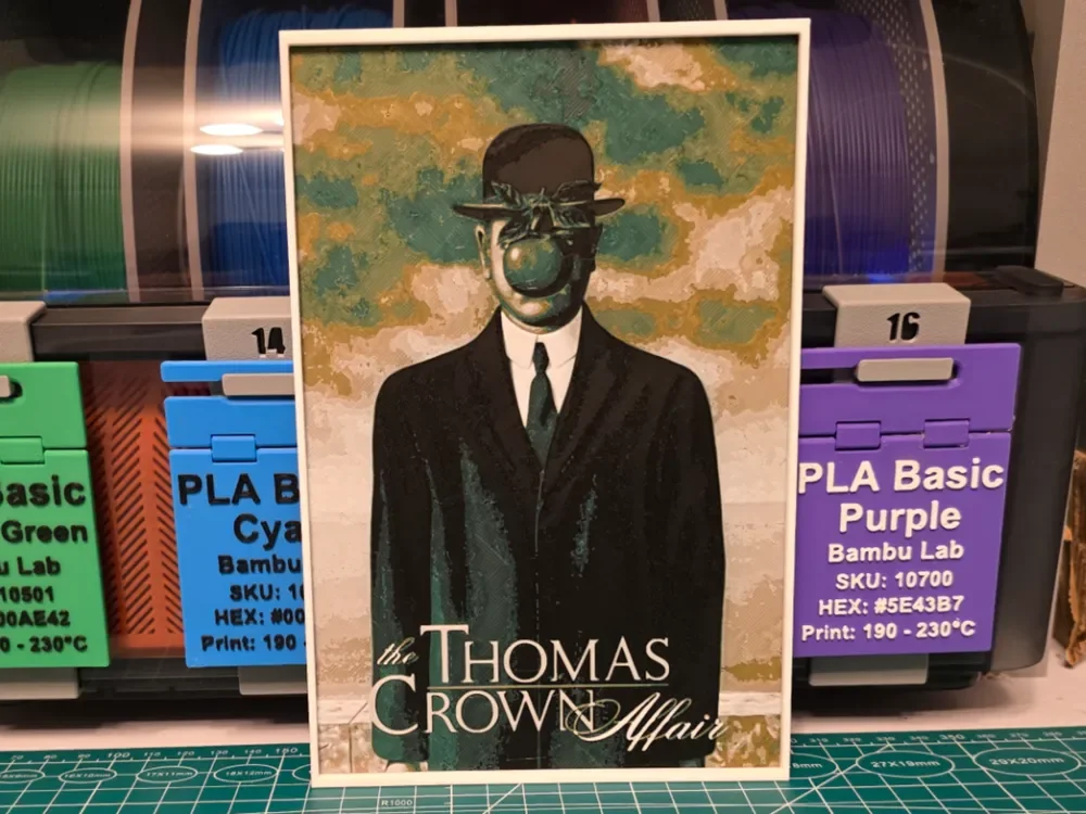 The Thomas Crown Affair Movie Poster - Hueforge by Lumpy3D HueForge model: The Thomas Crown Affair Movie Poster - Hueforge by Lumpy3D