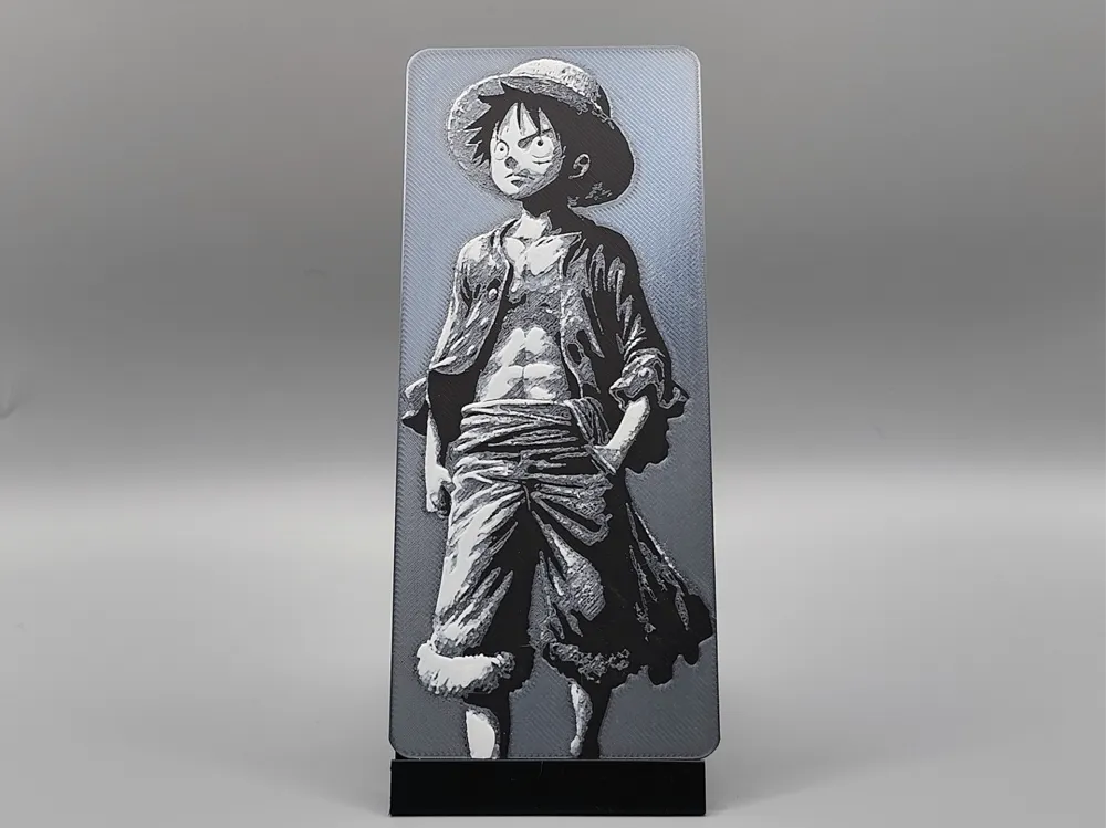 Metallic Monkey D. Luffy Bookmark - One Piece by Sarge HueForge model: Metallic Monkey D. Luffy Bookmark - One Piece by Sarge