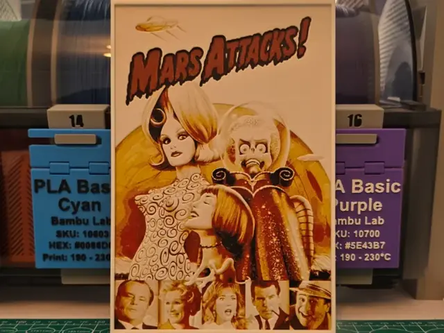 HueForge model: Mars Attacks! Movie Poster V2 - Hueforge Art by Lumpy3D
