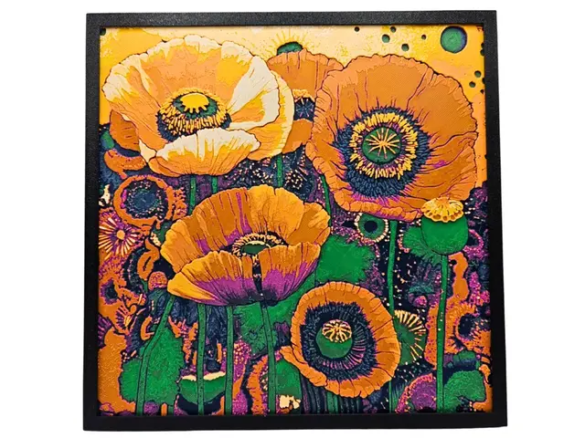 HueForge model: Field of Poppies by BusyKikiBee