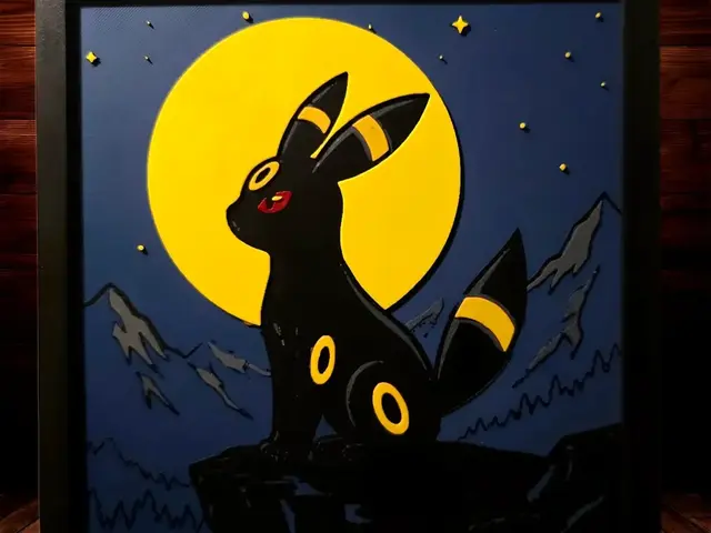 HueForge model: Umbreon - Eeveelution - Pokemon Pt 5 by Side Quest Hues