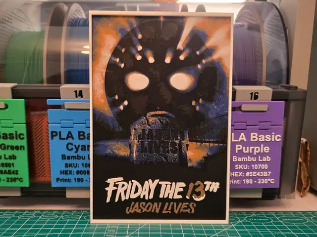 HueForge model: Friday the 13th Part VI: Jason Lives - Hueforge by Lumpy3D