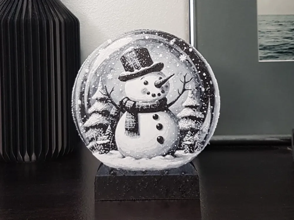 Snow Globe, Snowman, Stand-a-lone by Dame Jo HueForge model: Snow Globe, Snowman, Stand-a-lone by Dame Jo