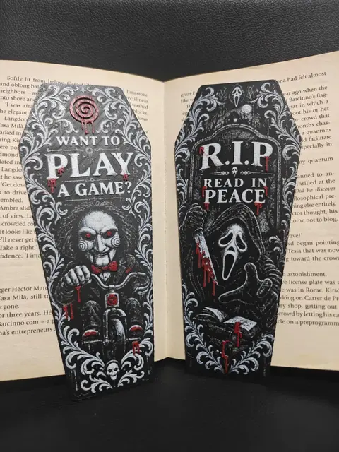 HueForge model: Ghostface & Billy the Puppet Horror Bookmark Collection by TheHueforgeLady