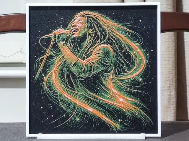 HueForge model: Bob Marley (1945-1981) - HueForge 4 Color by BoDad