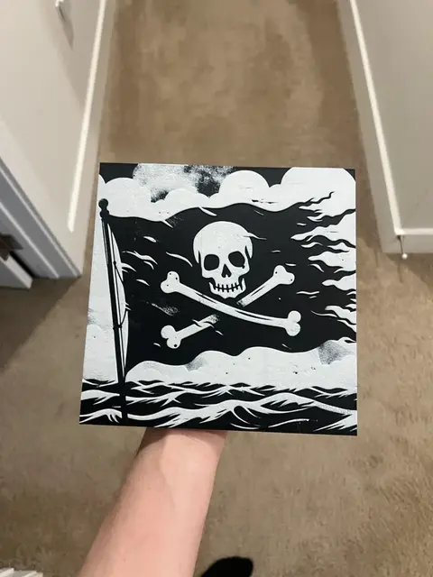 HueForge model: Pirate Flag Wall Art by RP47 Designs