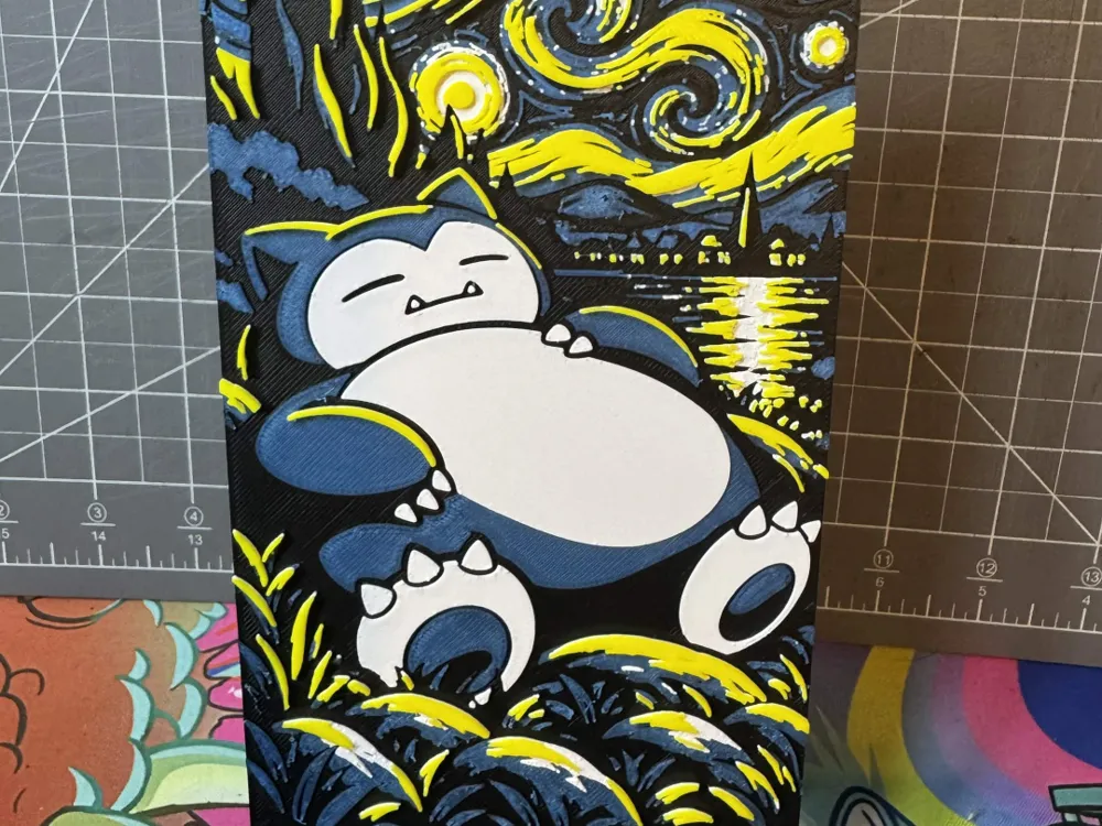 Hueforge of Starry Nights Snorlax by SBC Creations HueForge model: Hueforge of Starry Nights Snorlax by SBC Creations
