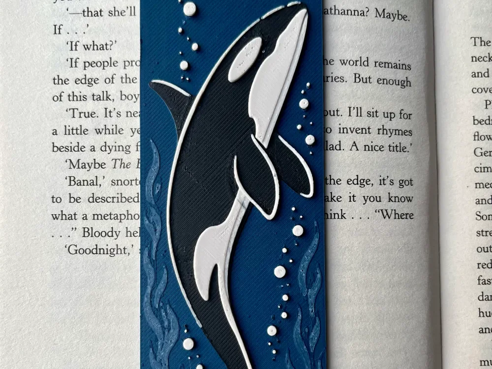 Orca Bookmark by HexarHaus HueForge model: Orca Bookmark by HexarHaus