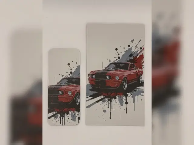 HueForge model: Red Fastback Mustang HueForge Poster by Thadius