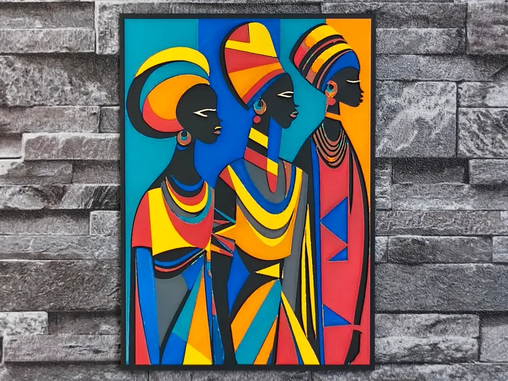 hueforge African woman patter colors by StefBull85 HueForge model: hueforge African woman patter colors by StefBull85