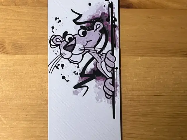 HueForge model: pink panther bookmark by Morganja