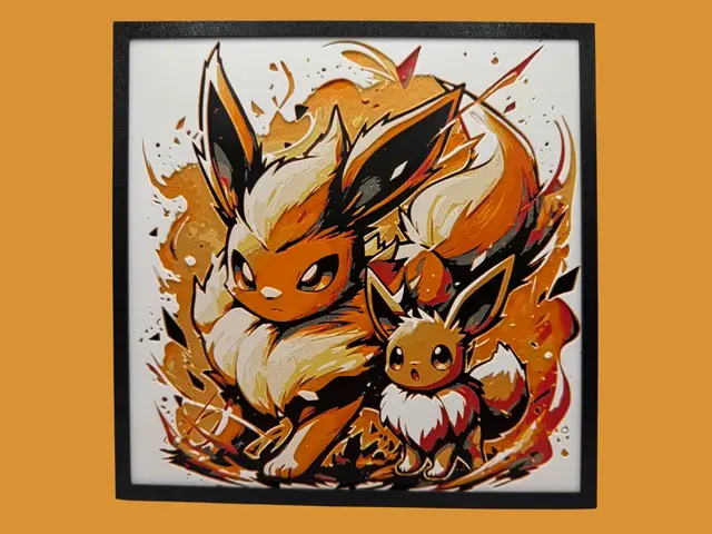 HueForge model: Flareon & Eevee by Canadian Gamer