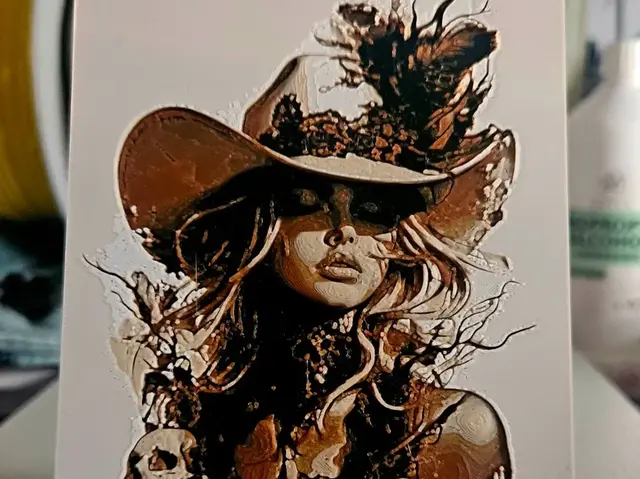 HueForge model: Woman feathers hat by Mano's 3d_Art