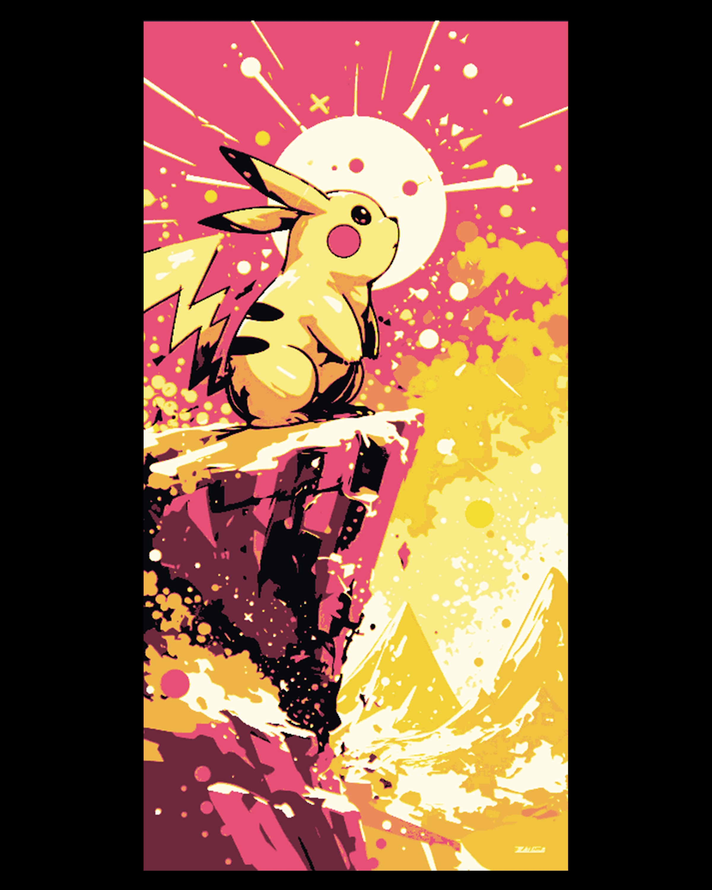 Fan Art - Pikachu watching the sun - Pokémon Hueforge art by BooneCo3d HueForge model: Fan Art - Pikachu watching the sun - Pokémon Hueforge art by BooneCo3d
