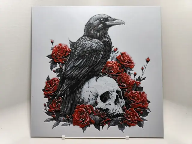 HueForge model: Raven in Roses - Hueforge by BeaN