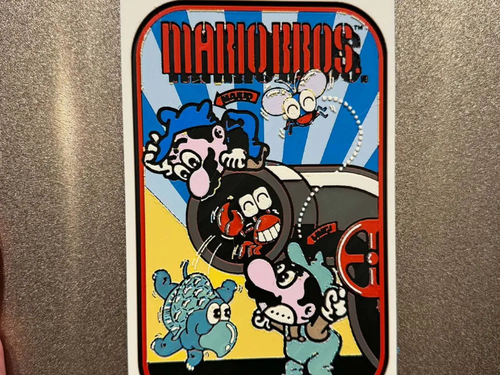 Mario Bros. Classic Arcade Side Art by IslandLooter HueForge model: Mario Bros. Classic Arcade Side Art by IslandLooter