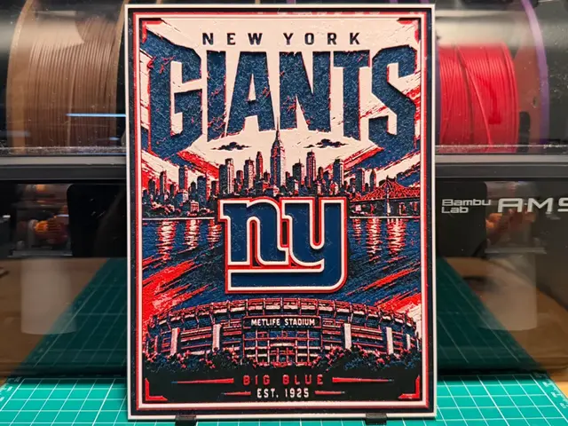 HueForge model: NY Giants Poster by liv_3d