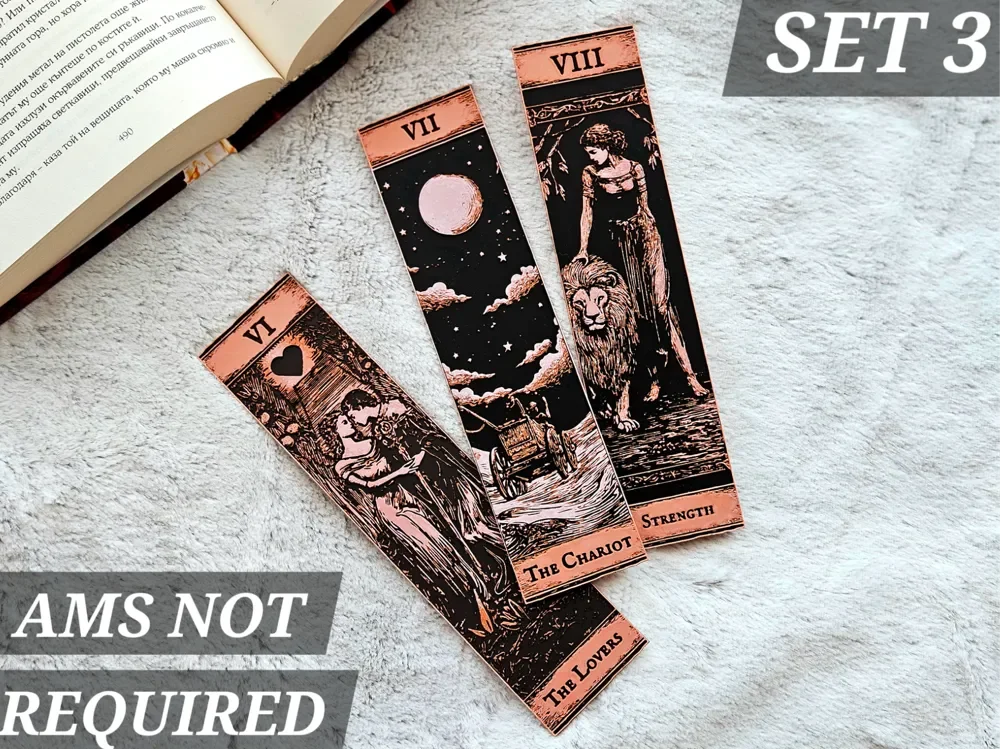 Tarot Bookmarks - (Set 3 Major Arcana) by C3D HueForge model: Tarot Bookmarks - (Set 3 Major Arcana) by C3D
