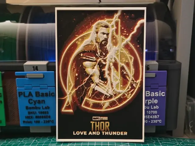 HueForge model: Thor: Love and Thunder Poster - Hueforge Art by Lumpy3D