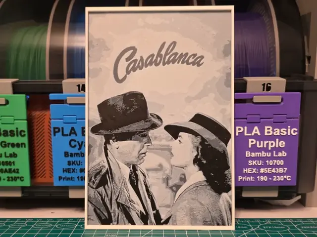 HueForge model: Casablanca Movie Poster - Hueforge Art by Lumpy3D