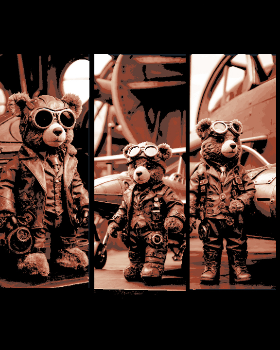Even Bears can dream to fly in the Sky -Aviator Bear - Set of 3 Bookmarks by BooneCo3d HueForge model: Even Bears can dream to fly in the Sky -Aviator Bear - Set of 3 Bookmarks by BooneCo3d