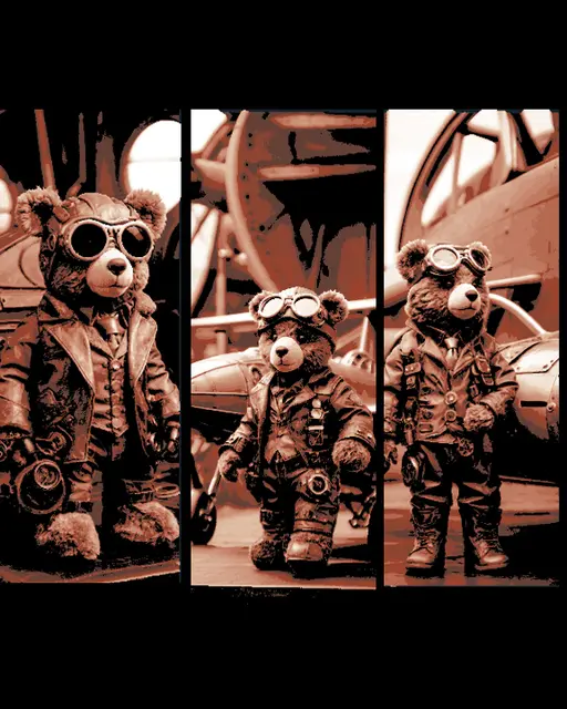 Even Bears can dream to fly in the Sky -Aviator Bear - Set of 3 Bookmarks
