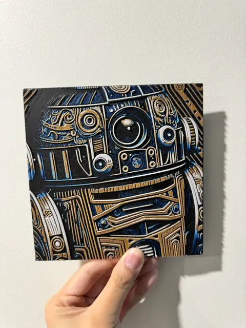 HueForge model: R2D2 Chicano Style - HueForge Print by cyanidesugar